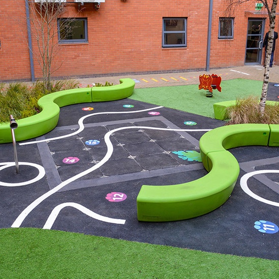 Plastic seating for paediatric hospital courtyard | Artform Urban ...