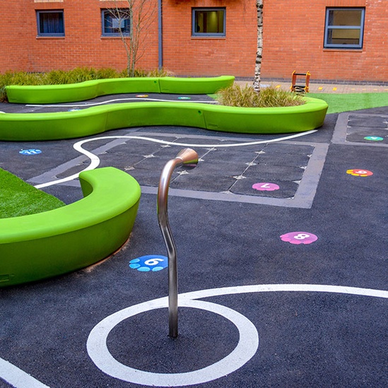 Plastic seating for paediatric hospital courtyard | Artform Urban ...