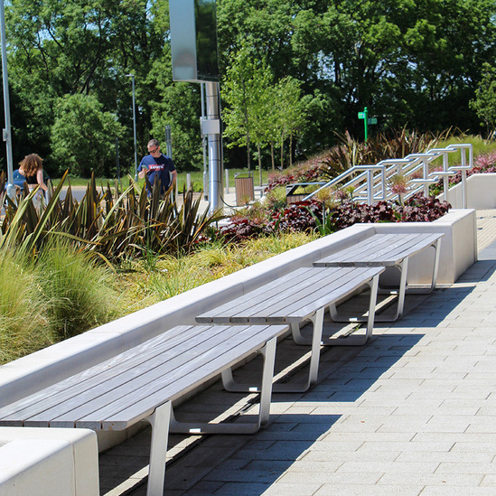 Contemporary seating and bins for Rugby Service Station | Artform Urban ...