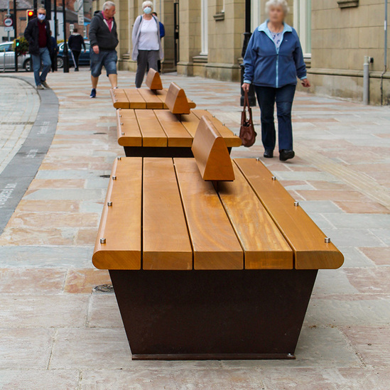 Benches and cycle stands for Castle Street Macclesfield Artform Urban