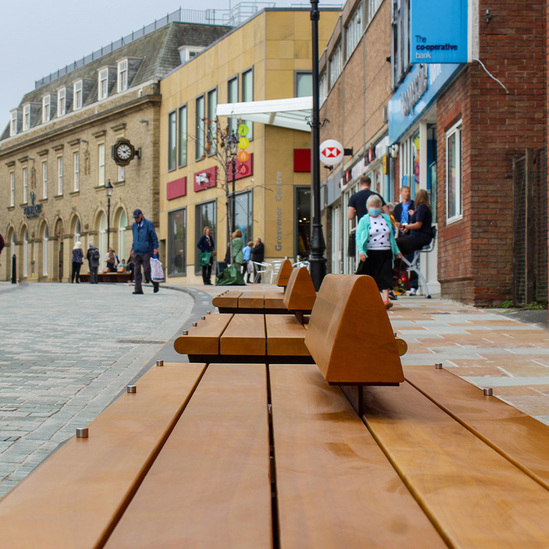Benches and cycle stands for Castle Street Macclesfield Artform Urban