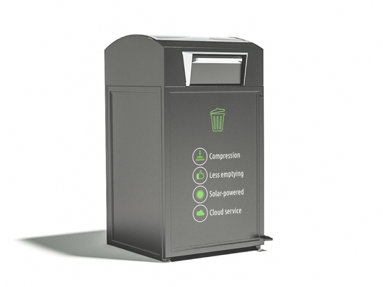 City Solar solar-powered compacting litter bin by FinBin | All Urban ...