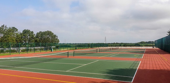 Refurbished, multi-use sports area for a high school