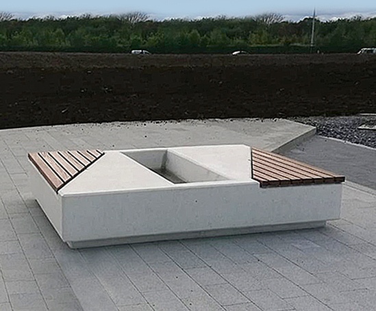 Somerset Concrete Planter With Hardwood Bench Seating Cassidy