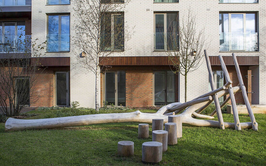 Play logs and stumps for residential development