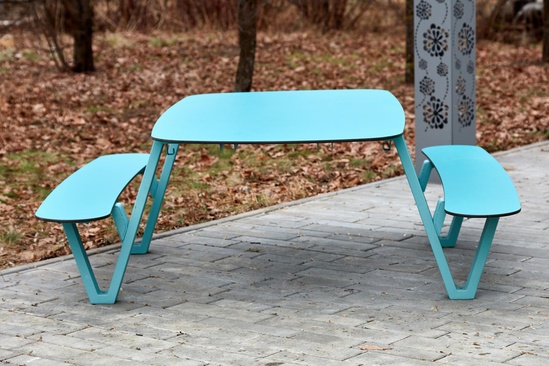 Milano steel picnic table and bench set