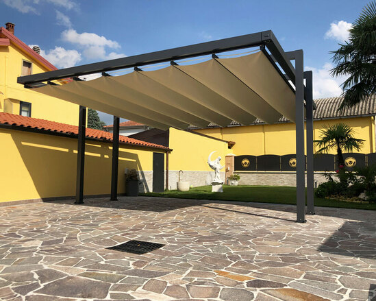 Giulio Barbieri Albatro retractable cantilevered roof | Sail Shades ...