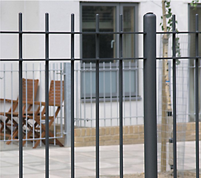 Modena 3m high railings and gates for Islington estate | Lang+Fulton ...