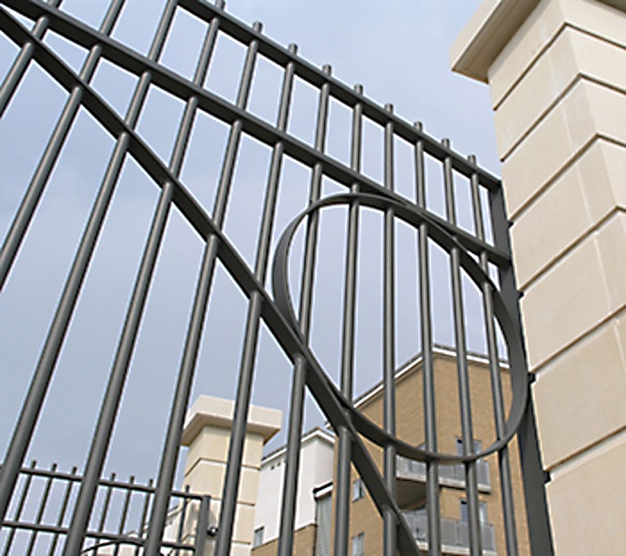 Modena 3m high railings and gates for Islington estate | Lang+Fulton ...