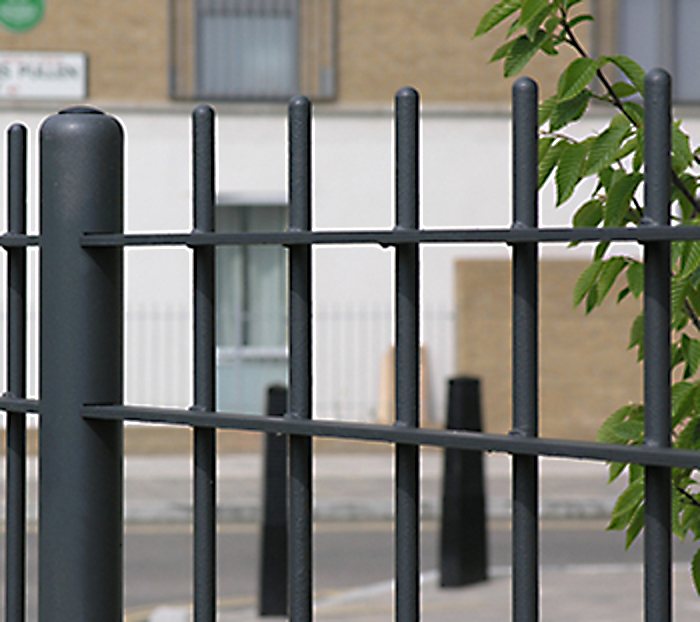Modena 3m high railings and gates for Islington estate | Lang+Fulton ...