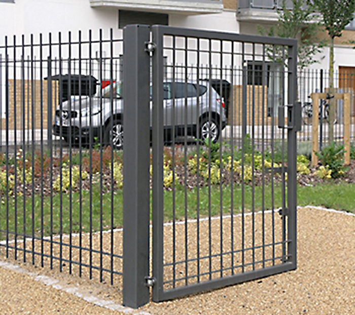 Modena 3m high railings and gates for Islington estate | Lang+Fulton ...