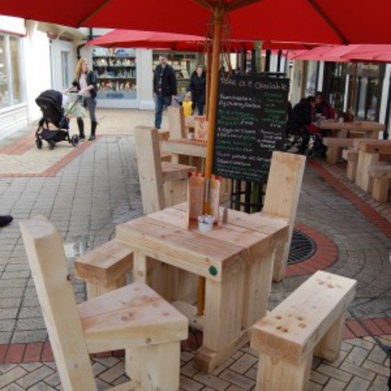 Bespoke outdoor furniture for Eatons Cafe, Braintree Branson Leisure