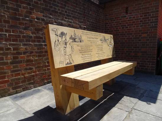 Oak memorial bench