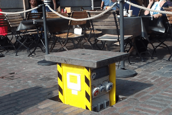 One of six Pop Up Power units at Covent Garden