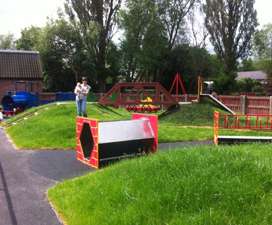 Play train and themed equipment, Abbotsfield Park | Massey & Harris ...