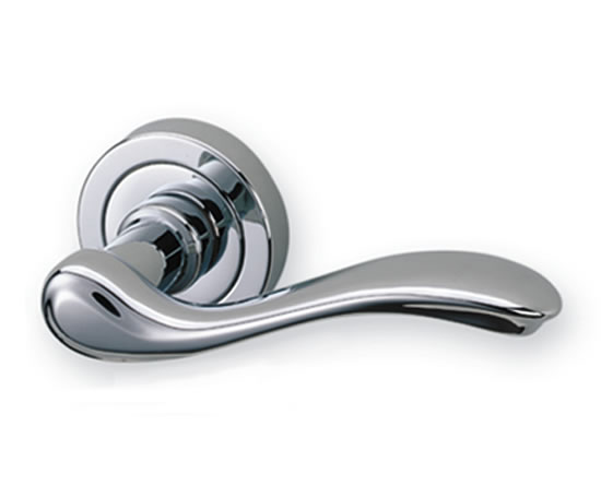 Round Rose Lever Door Handles Danico Brass Esi Interior