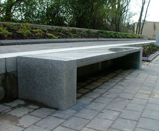 s66 - granite/limestone and stainless steel bench | Omos | ESI External ...