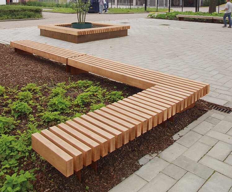 Rough&Ready Crosswise Benches2 | Streetlife | ESI External Works