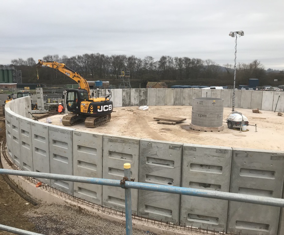 Supply and installation of filter bed wall units Bagnall Filter Bed