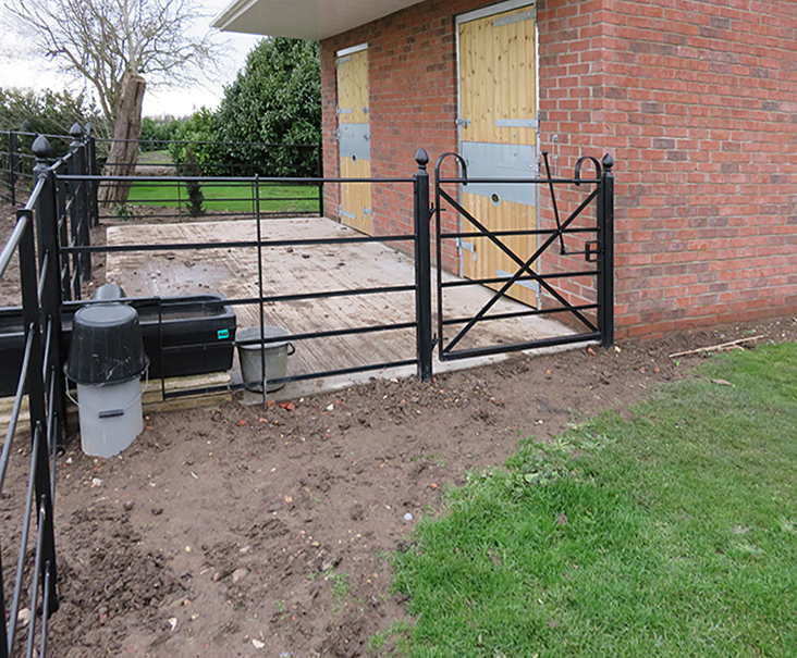 Traditional style metal field gates Paddock Fencing ESI External Works