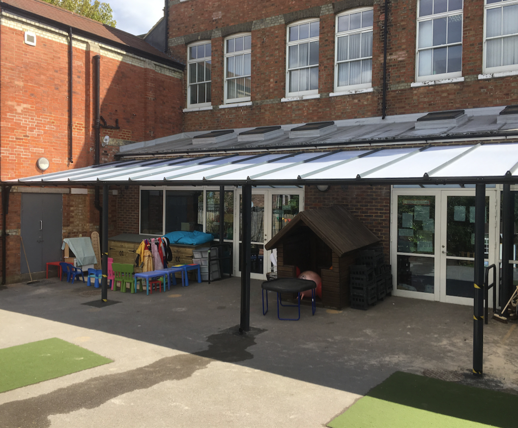 Monopitch Steel Canopy Creates Outdoor Classroom Setter Shelters