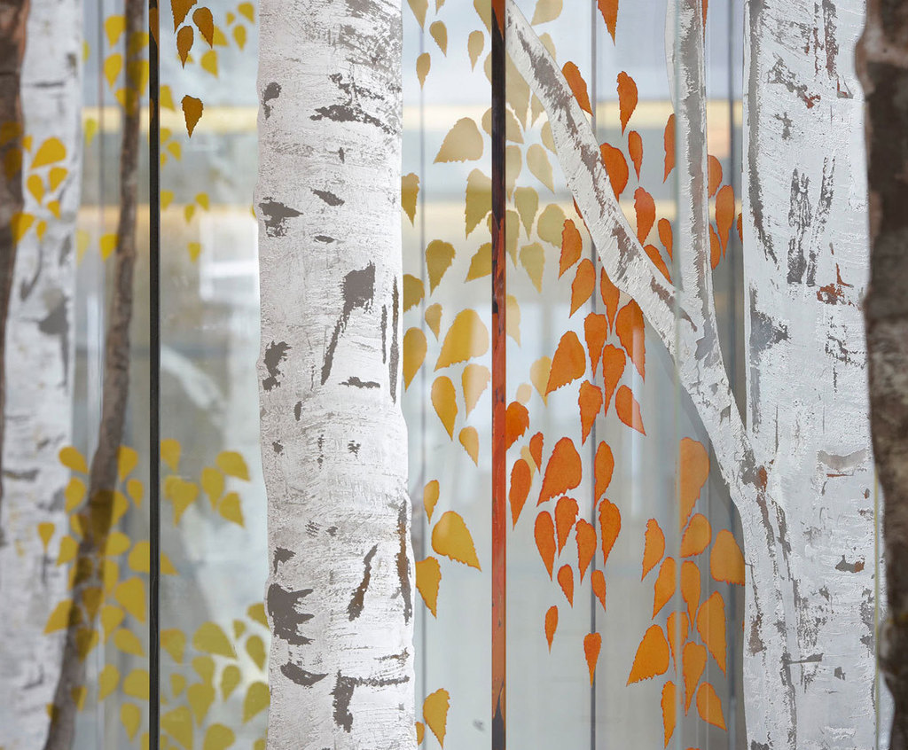 â€˜Birch Treesâ€™ sculptural glass installation | Bradley Basso | ESI