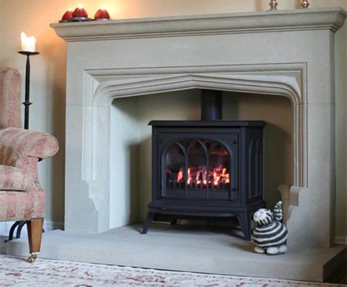Dovedale traditional fireplace | Heritage Stoneworks | ESI Interior Design
