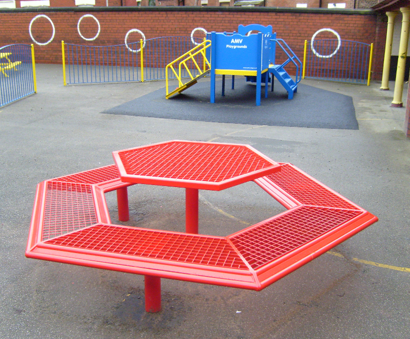Outdoor picnic tables for schools AMV Playground Solutions ESI