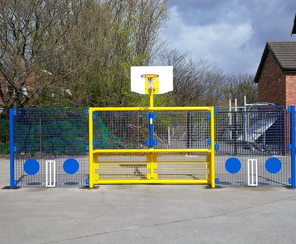 Multisport Goal Units For New Primary School Ball Court Amv Playground Solutions Esi External Works