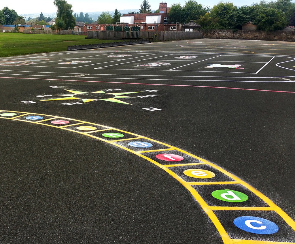 Colourful new playground markings for primary school | AMV Playground ...