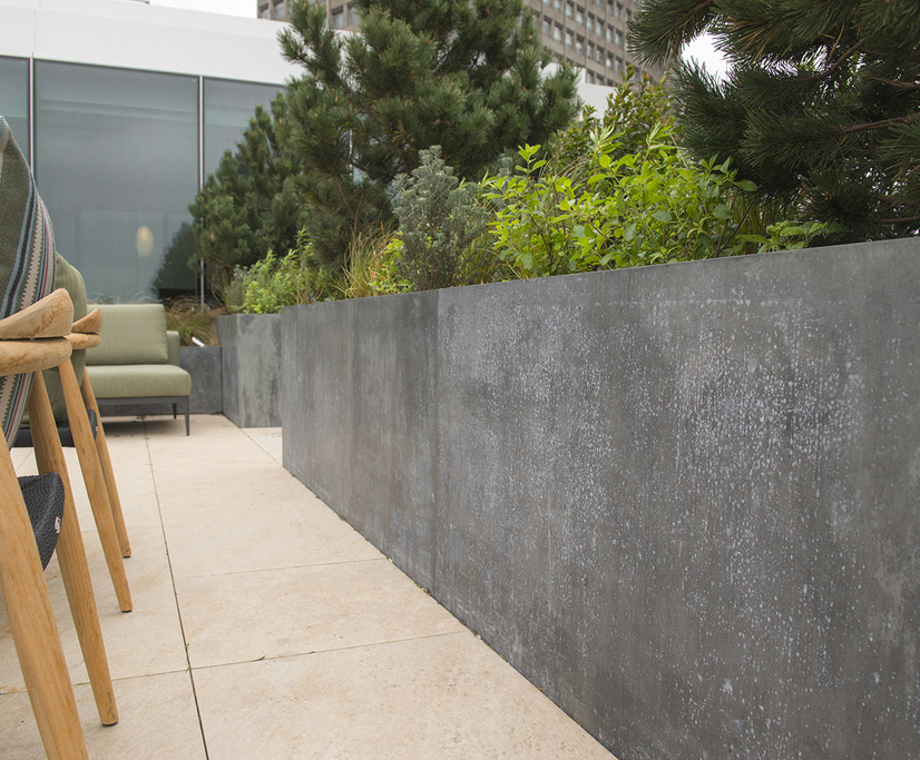 Bespoke zinc planters | IOTA | ESI External Works