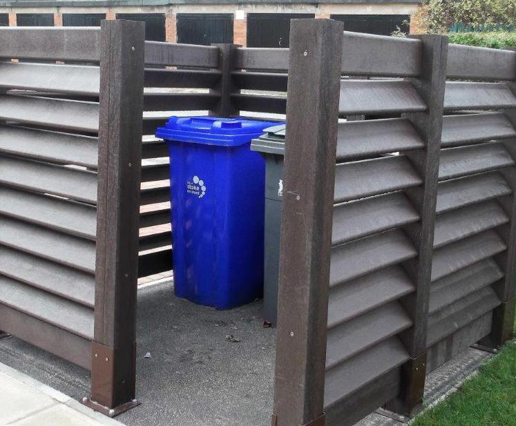 Bays for recycling bins on council housing estate GoPlastic ESI
