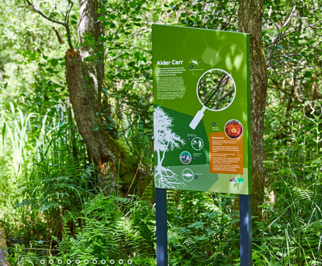 Bespoke weatherproof metal signage for wetland trail | Landmark | ESI ...