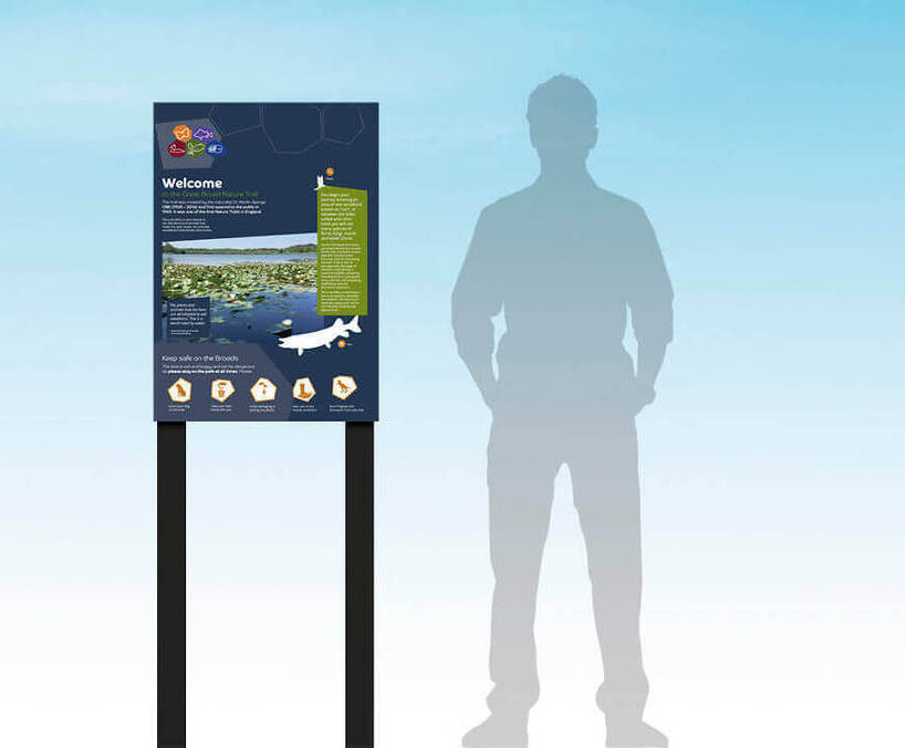 Cardiff A postmounted metal information sign Landmark ESI External