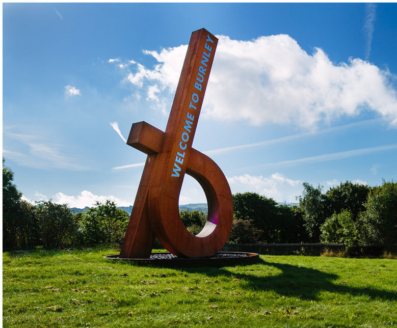 Corten steel gateway sculpture for Burnley DP Structures ESI