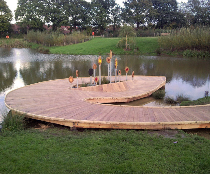 Bespoke timber habitat jetty Handspring Design ESI External Works