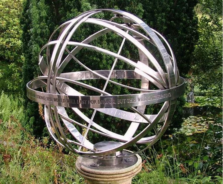 Stainless Steel Armillary Spheres Brad Dillon Sundials Esi Stainless Steel Armillary Sphere