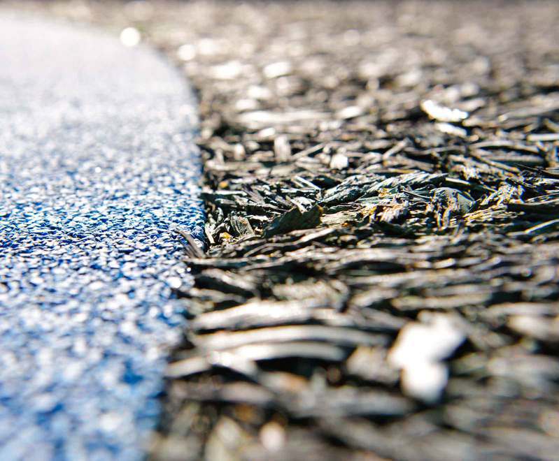 Bonded rubber mulch safety surfacing Caloo ESI External Works