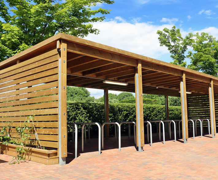 green roof cycle shelter