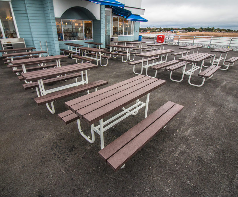 Sheldon picnic tables South Parade Pier, Southsea Langley Design