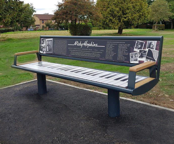 Bespoke Nicky Hopkins Memorial Seat For West London Park