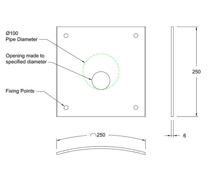 316 stainless steel orifice plate curved Althon ESI External Works
