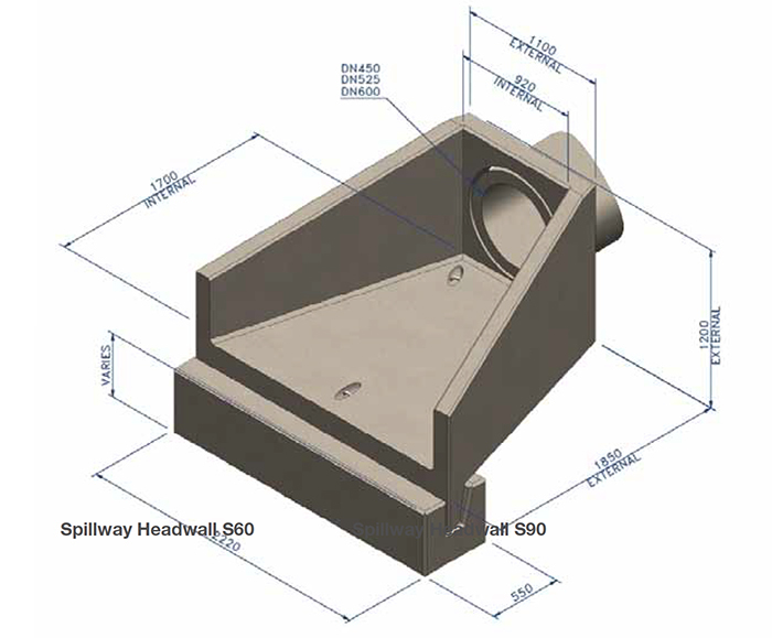 Precast concrete headwalls Marshalls CPM ESI External Works