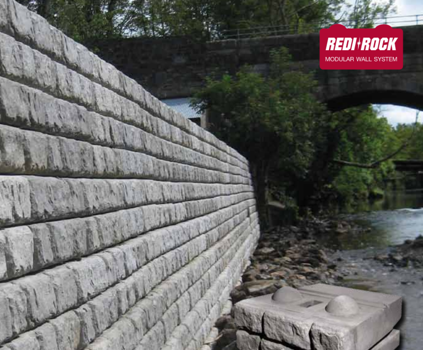 Redi-Rock™ concrete flood walls (120-year design life) | Marshalls plc ...