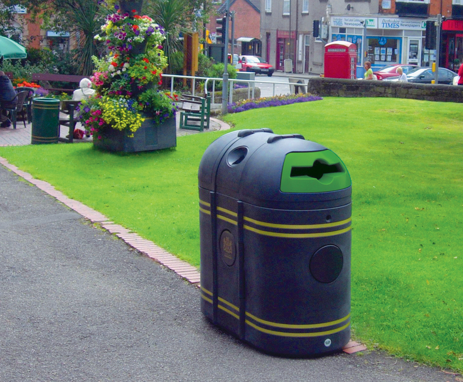 Olympic Dual outdoor recycling bin (OLY1P) Amberol ESI External Works