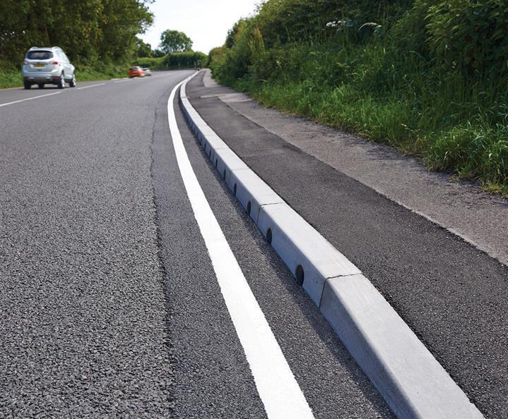 Combined kerb and drainage improves busy A road Marshalls ESI