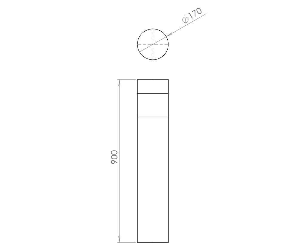 Zone illuminated bollard Architectural Street Furnishings ESI