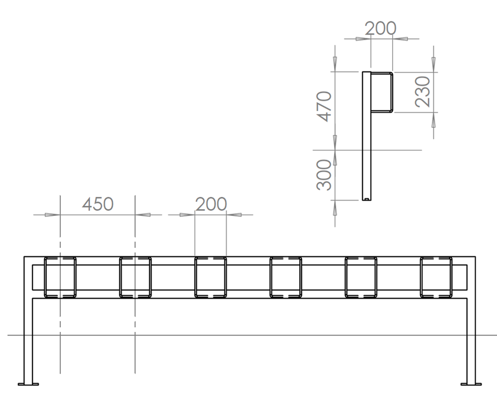 ASF 8012 (8013) stainless steel cycle stands Architectural Street