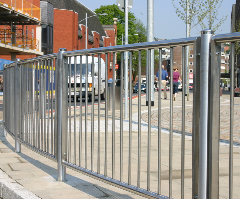 ASF 5008 stainless steel pedestrian guardrail, Swansea Architectural Street Furnishings ESI