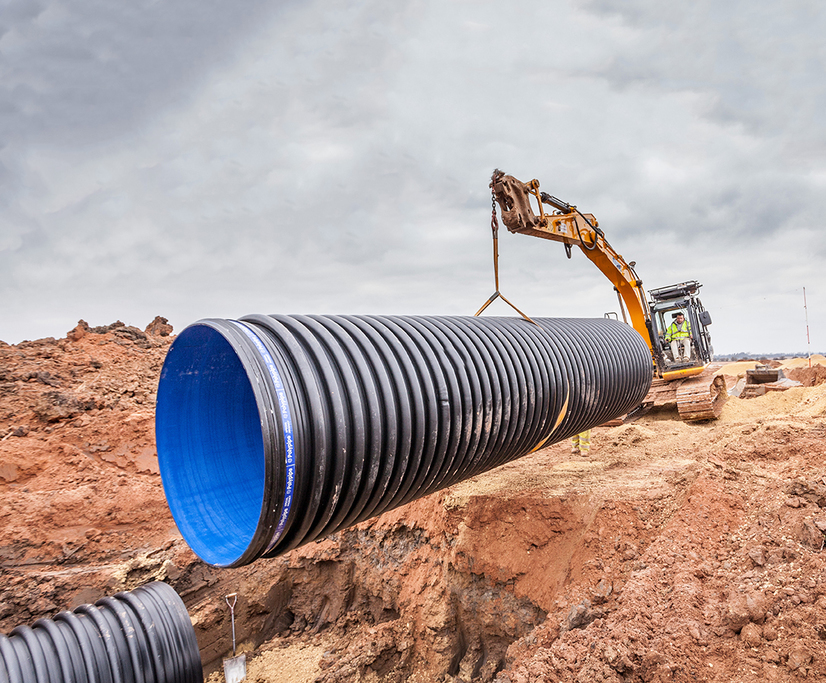 RidgistormXL large diameter thermoplastic pipe Polypipe Civils ESI